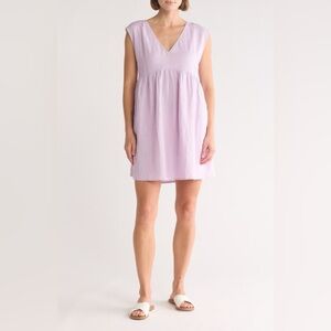 Madewell Relaxed Empire Waist Minidress Women’s Size‎ Large in Subtle Lilac
